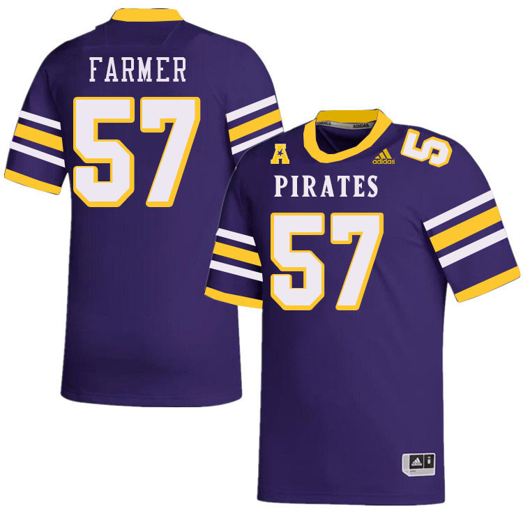 Men #57 Ajani Farmer ECU Pirates College Football Jerseys Stitched-Throwback